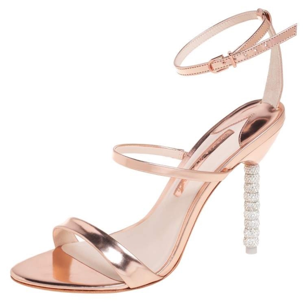 Sophia Webster Rosalind Rose Gold Strappy Heels 7.5